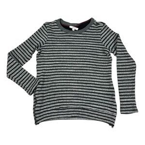 Drew Long Sleeve Striped shirt size Medium Black Gray